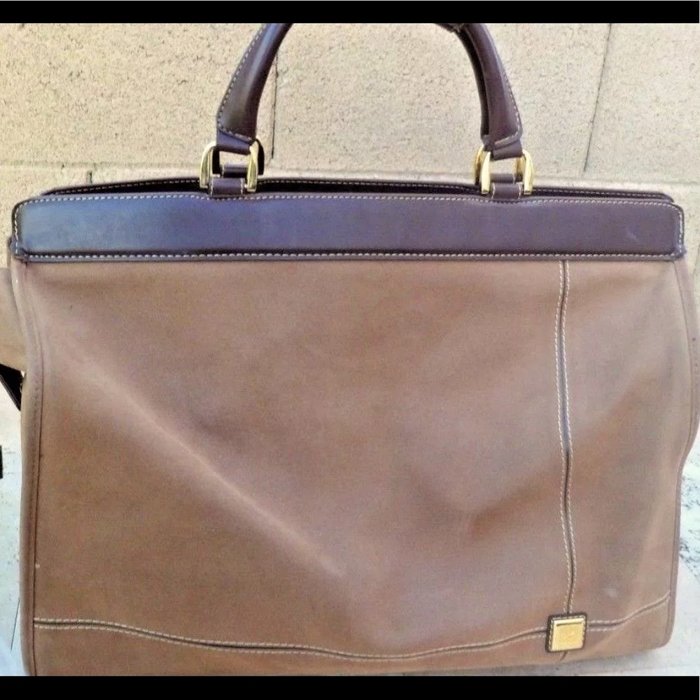 DVF Beige Faux Suede Tote suitcase luggage Duffle